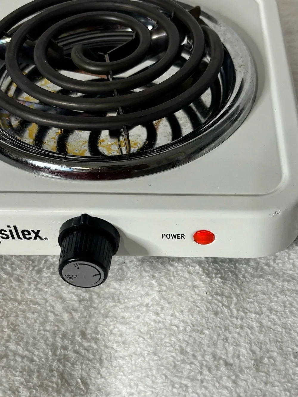 Proctor Silex White Single Electric Coil Burner Hot Plate